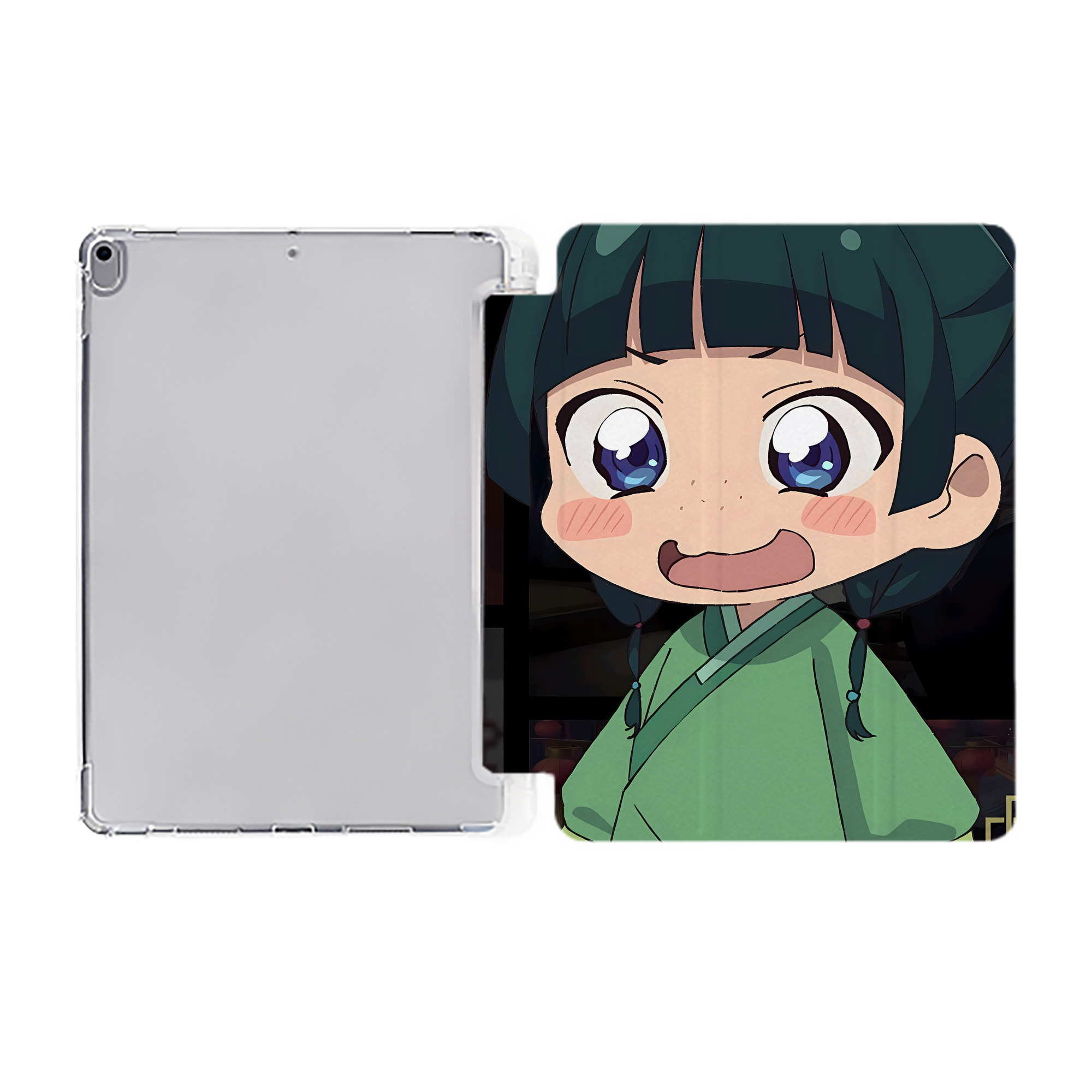 （画像用） 薬屋のひとりごと The Apothecary Diaries IPad ケース ペン収納付き 三つ折りスタンド PUレザー×シリコン 対応機種9.5/10.5/10.9インチ